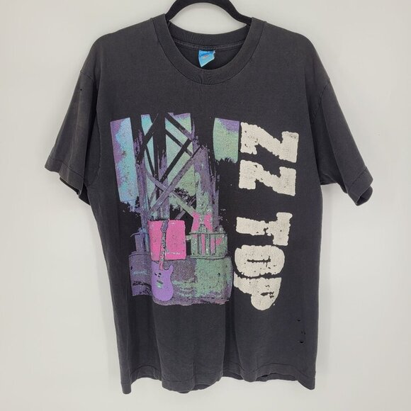 Fruit of the Loom Mens Large Single Stitch ZZ Top short sleeve tee FLAWED - Picture 15 of 15